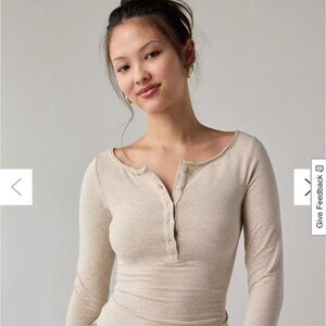 Out From Under Betty Boatneck Long Sleeve Henley Top